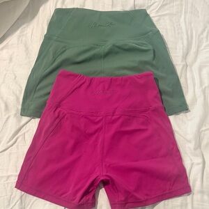 Alphalete Pulse Shorts Bundle Pink and Green